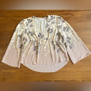 Maurices Floral Long Sleeve Baby Doll Blouse